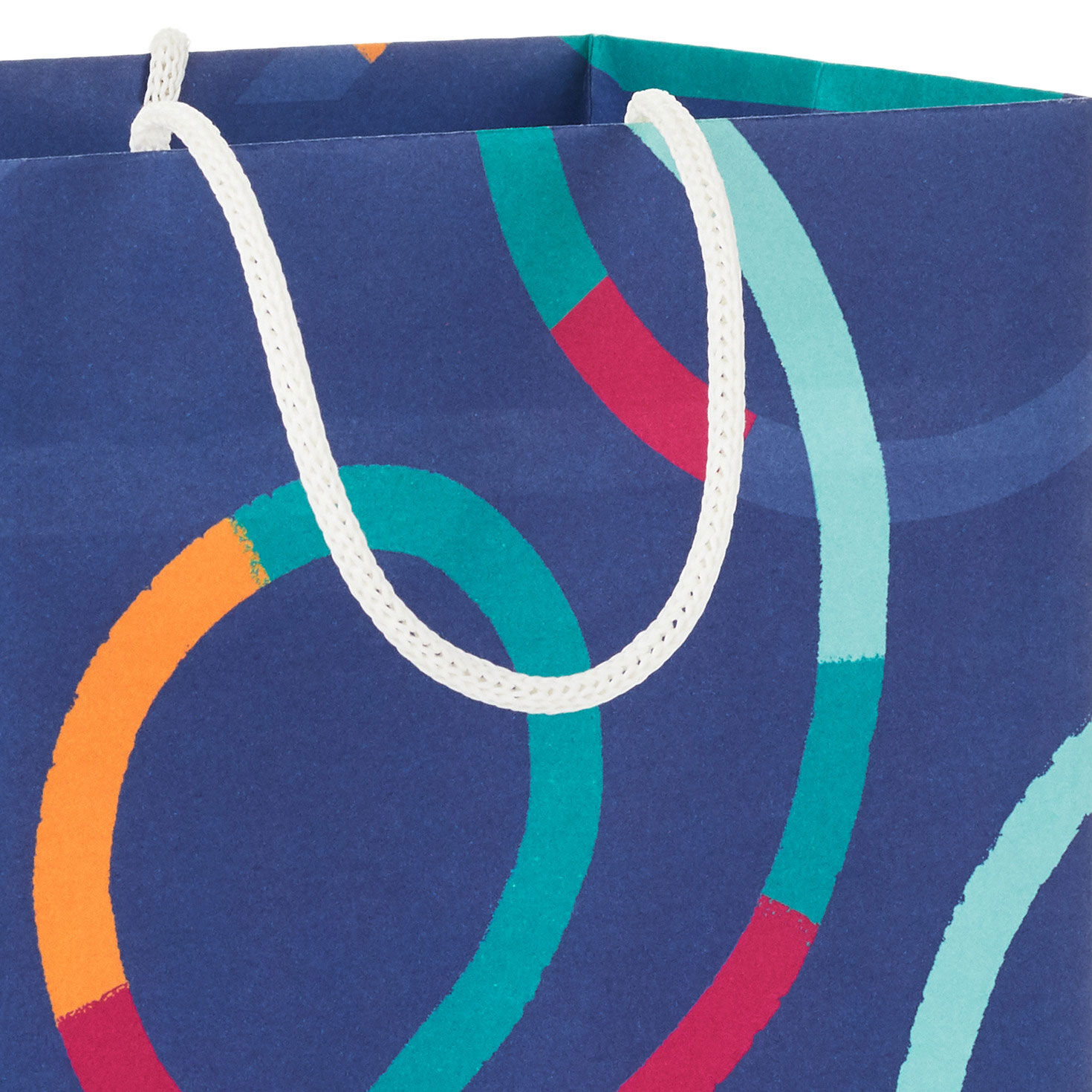 Colorful Loops on Blue Medium Gift Bag Handel detail image number 4