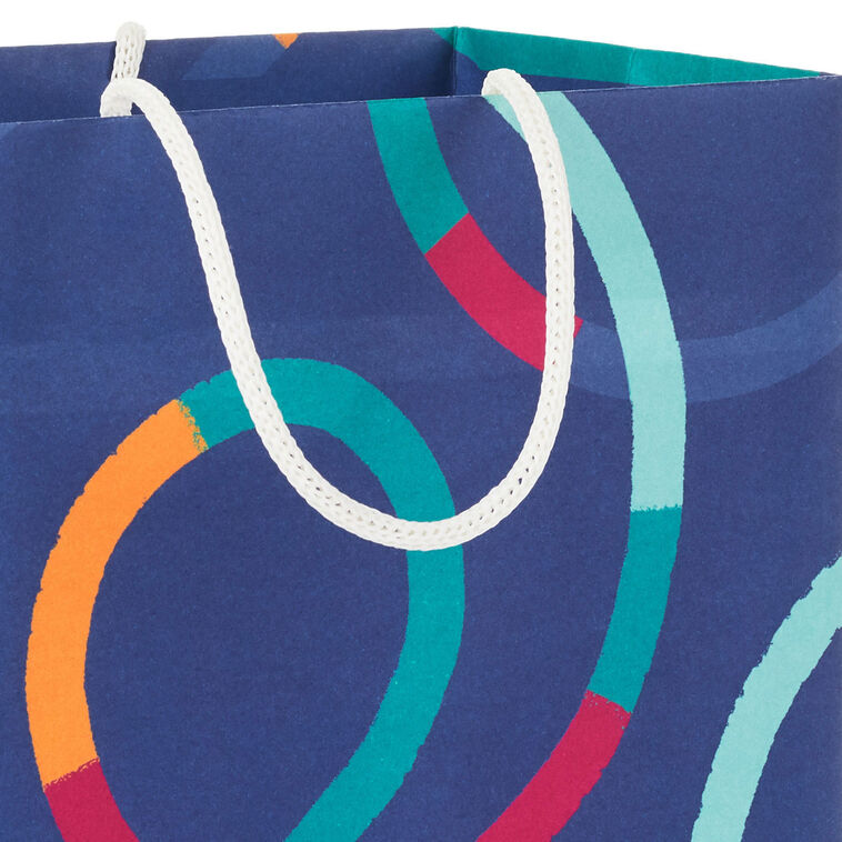 Colorful Loops on Blue Medium Gift Bag Handel detail image number 4