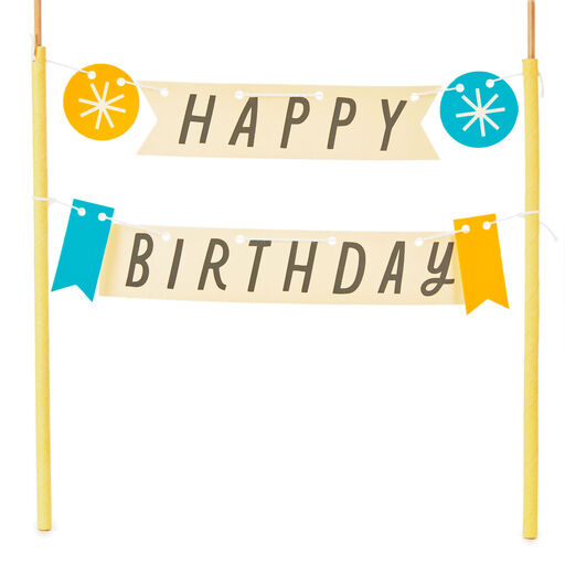 Happy Birthday Banner Cake Topper, 