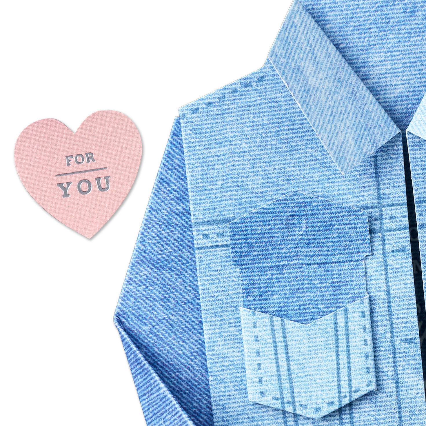 Jean Jacket With Heart Paper Craft Mother's Day Card attachmentDetail image number 5