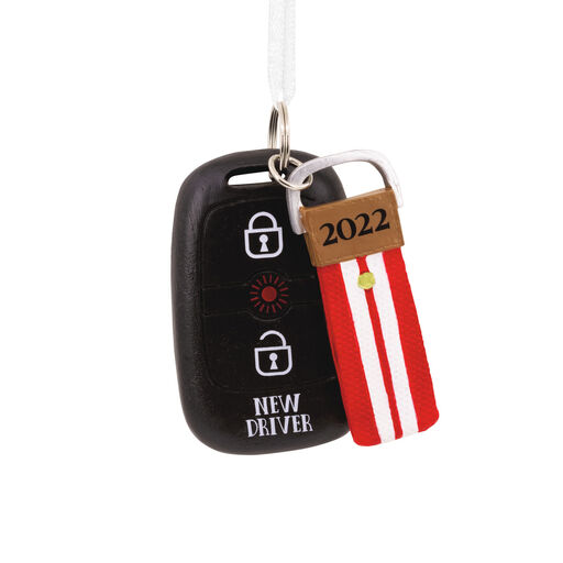 New Driver Striped Keychain 2022 Hallmark Ornament, 