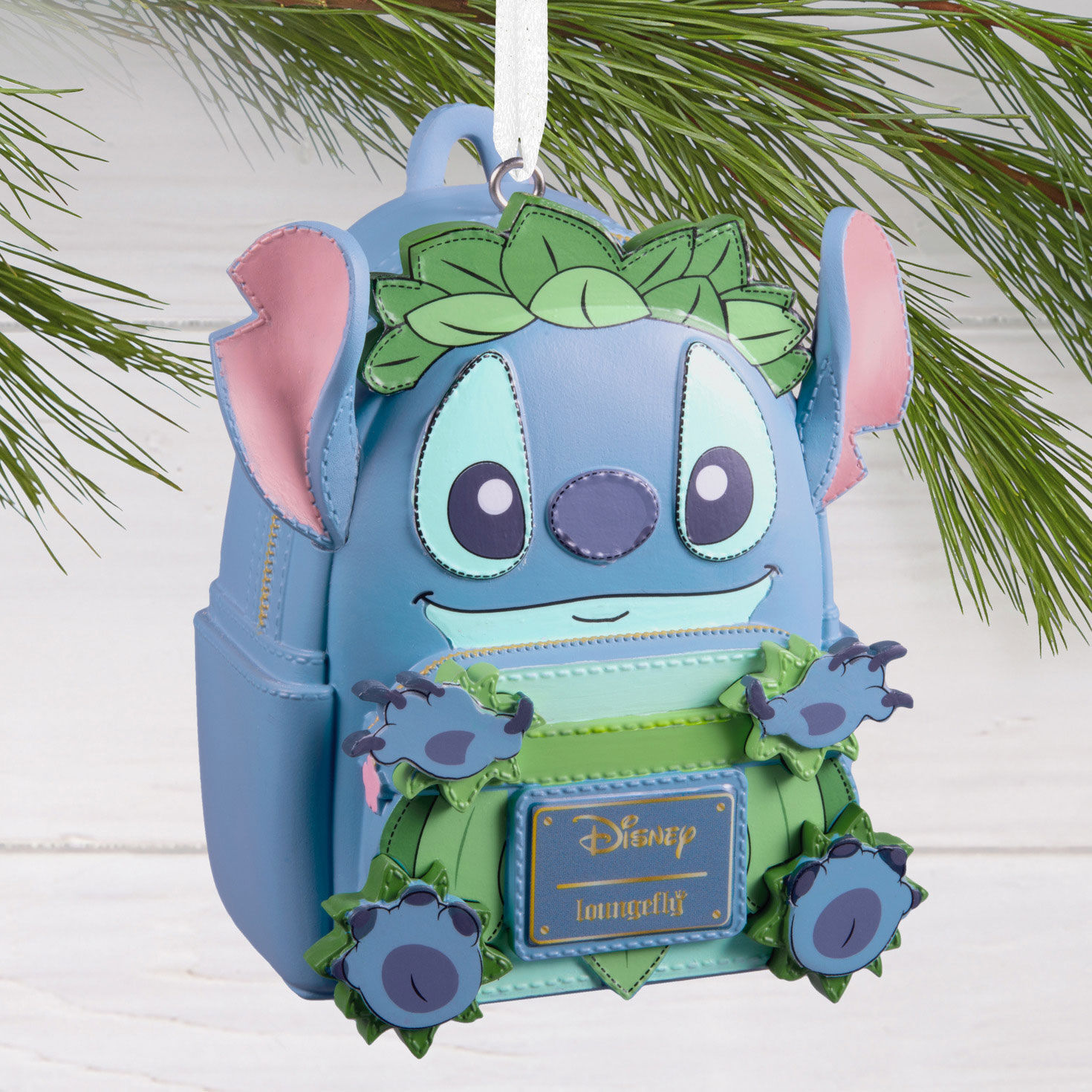 Stitch Loungefly Backpack Christmas Ornament hanging on tree image number 2