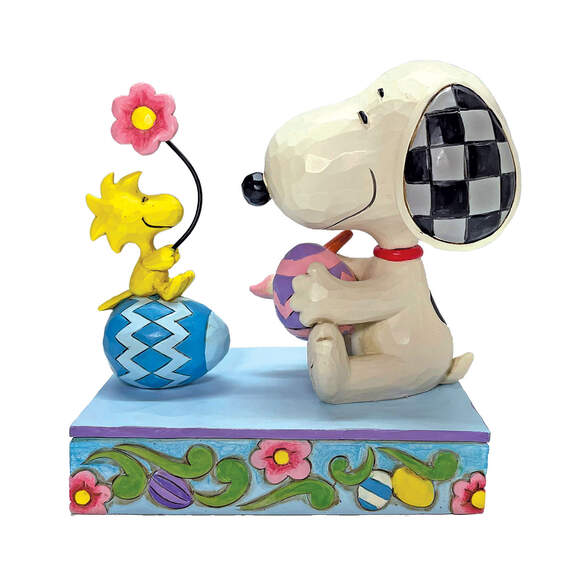 Jim Shore Peanuts Snoopy & Woodstock With Easter Eggs Figurine, 4.25"