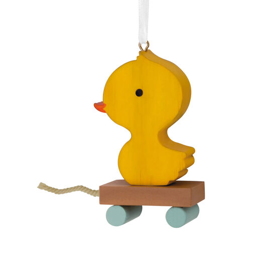 Yellow Duck Pull Toy Hallmark Ornament, 