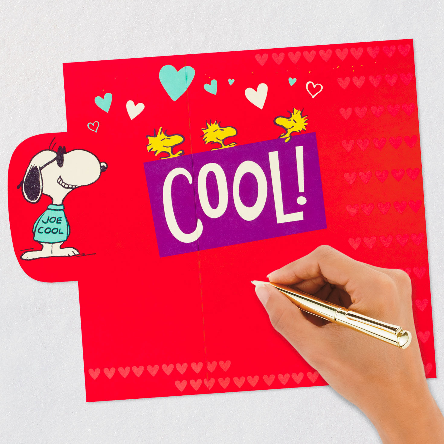 Snoopy Joe Cool Valentine's Day Card for Grandson Signing card image number 6