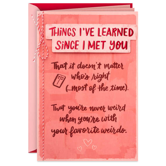 Things I've Learned Romantic Valentine's Day Card