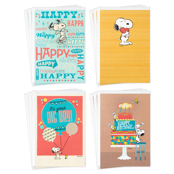 Peanuts® Snoopy Assorted Birthday Cards, Pack of 12, , large image number 1
