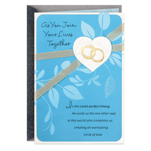Two United Into One Religious Wedding Card, 