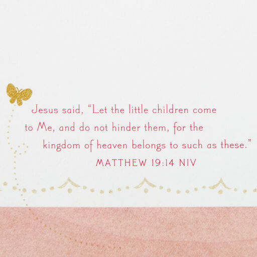 Gold Cross Religious Baptism Card for Granddaughter, 
