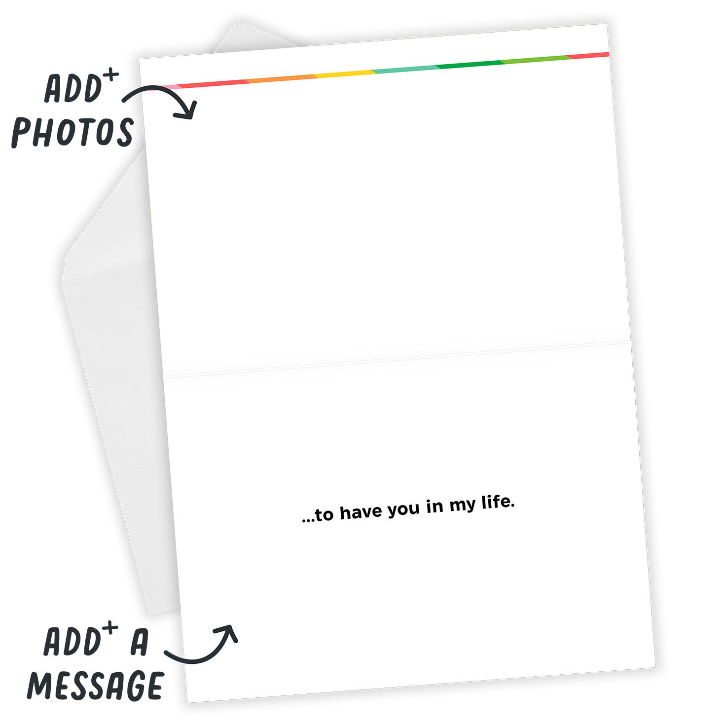 Personalized Lucky Me Rainbow Stripes Photo Card  image number 4