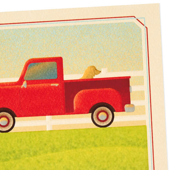 A Little Pick-Up Red Truck With Dog Encouragement Card, , large image number 4