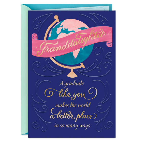 You Make the World a Better Place High School Graduation Card for Granddaughter, , large image number 1