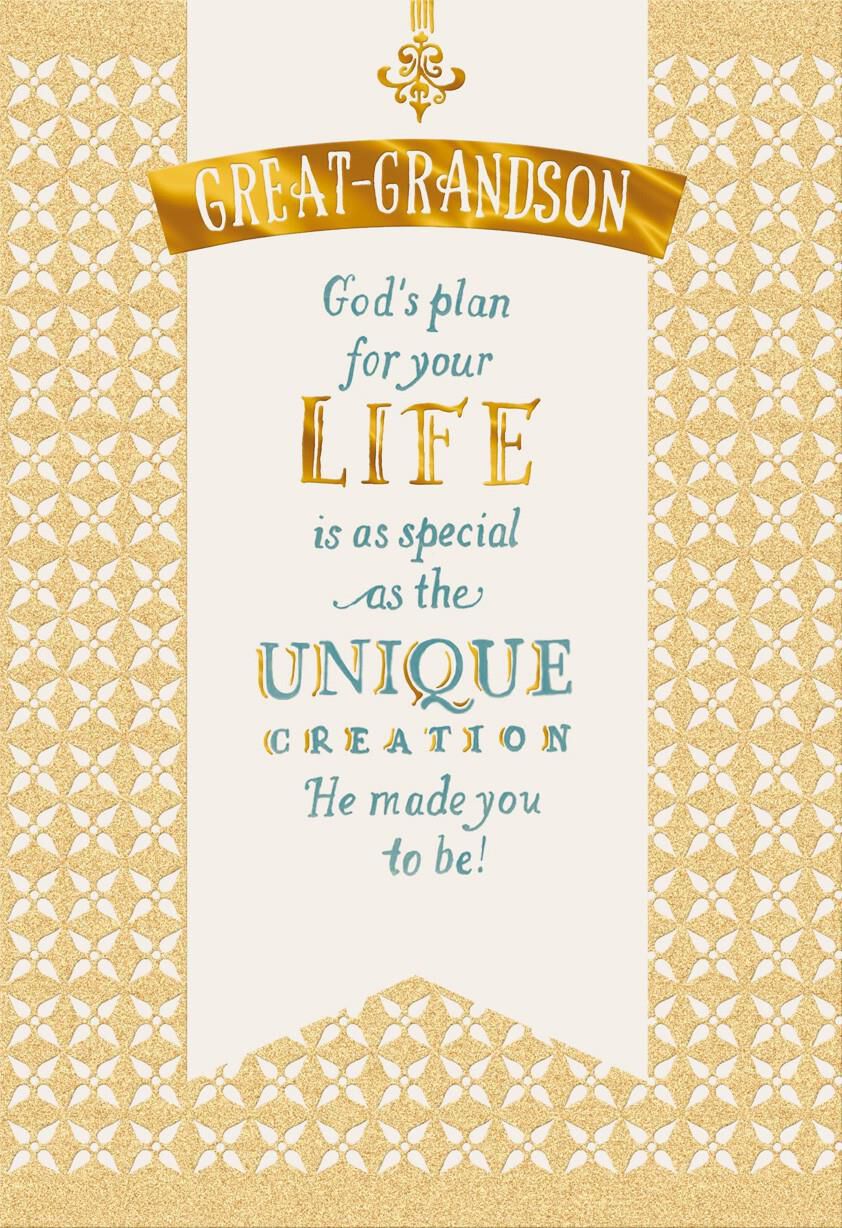 God's Plan Confirmation Card for Great-Grandson