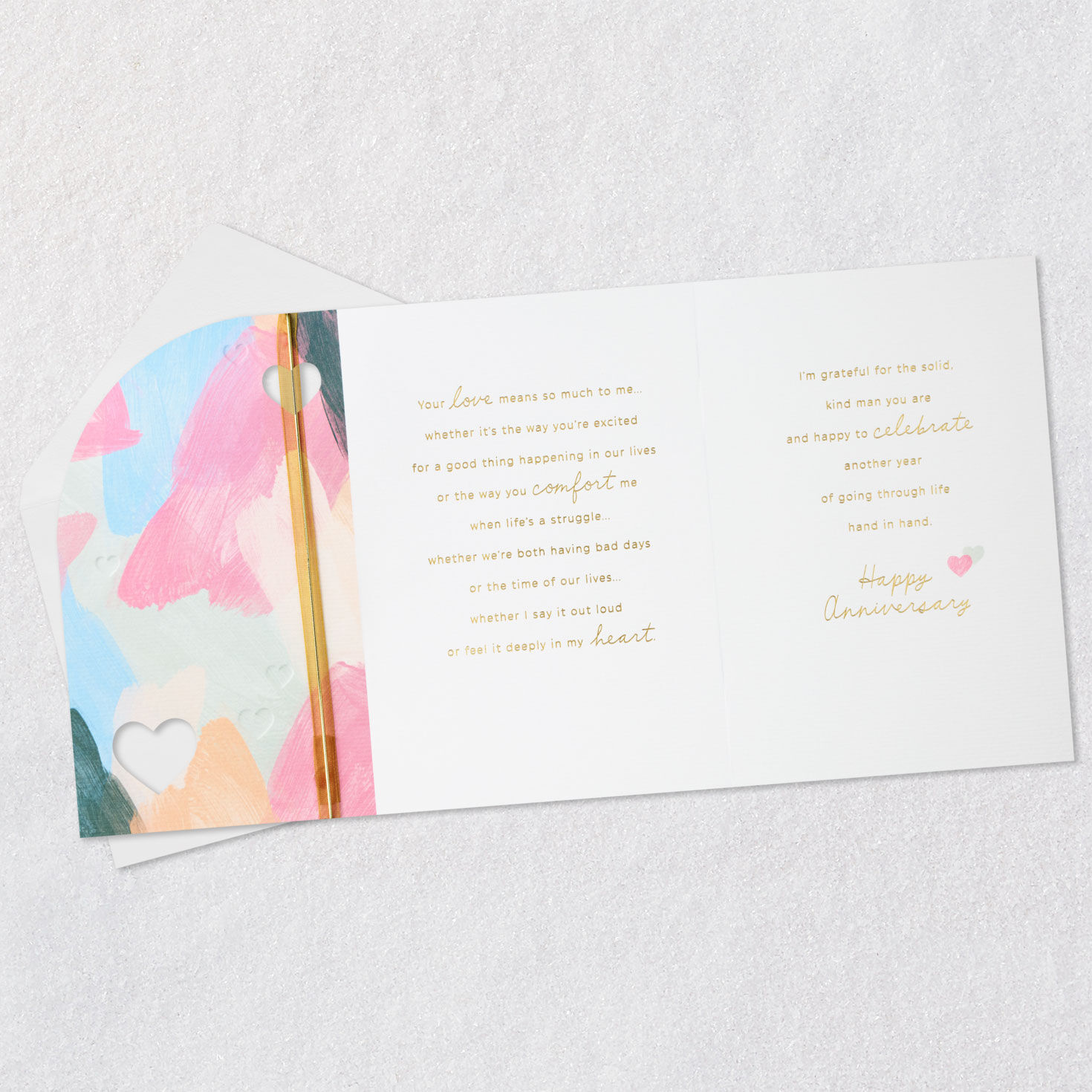 Romantic Anniversary Card for Husband Open card with envelope image number 5
