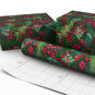 Pine and Berry Collage Jumbo Christmas Gift Wrap Wrapped pkg image number 2