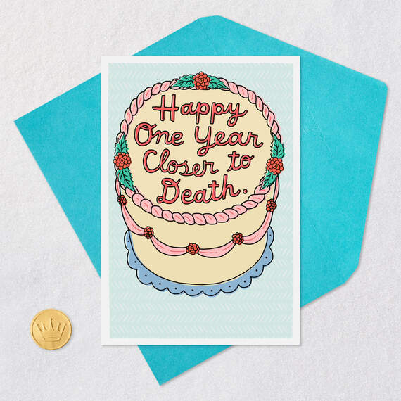 One Year Closer to Death Funny Birthday Card, , large image number 5