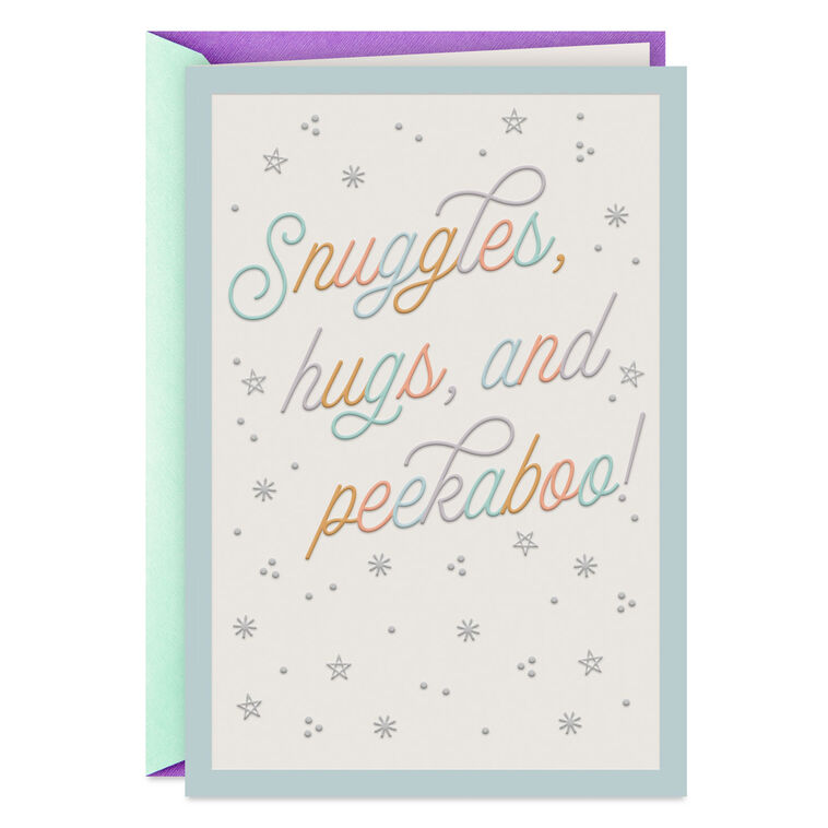 Snuggles and Hugs Religious Baby Shower Card
