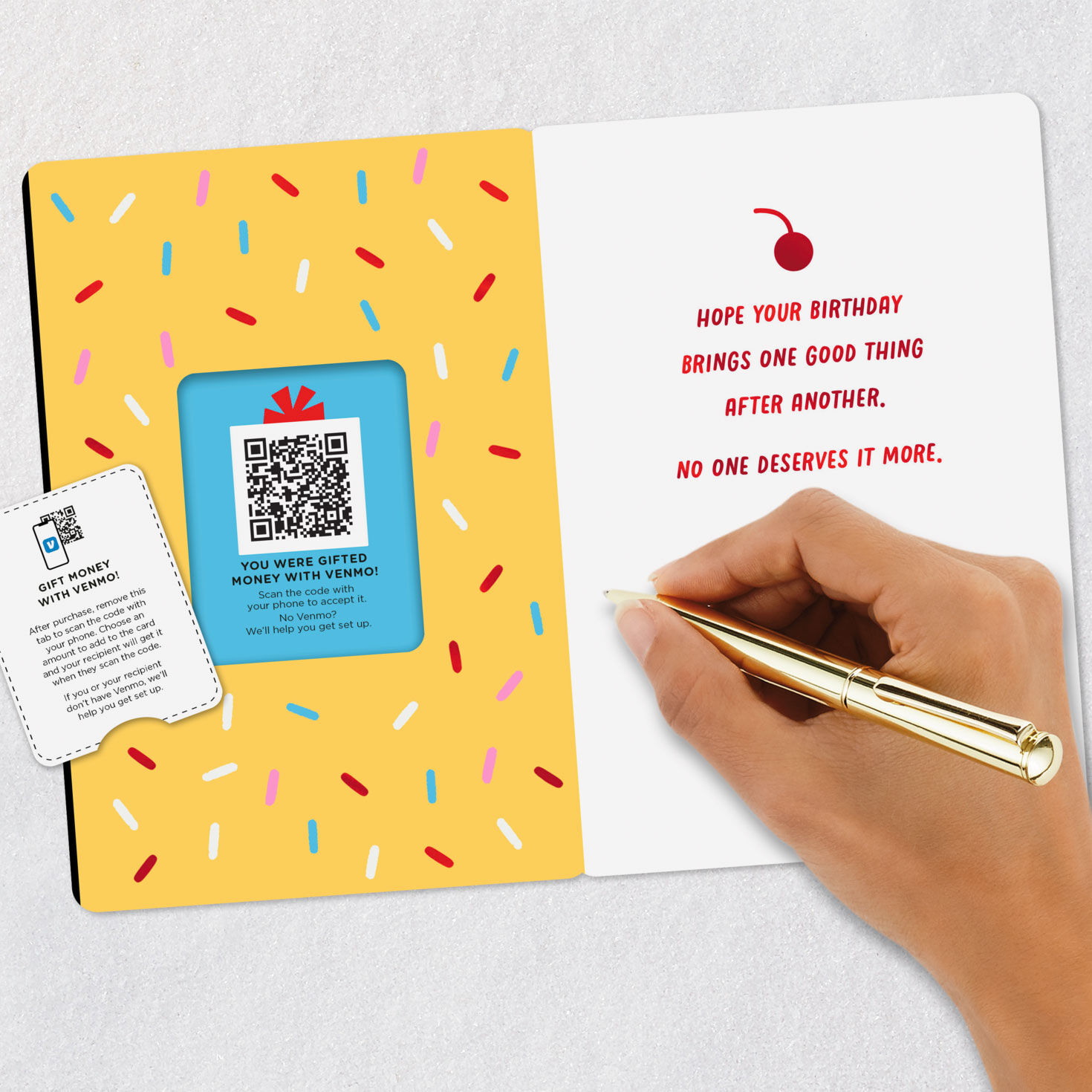 Treat Yourself Ice-Cream Cone and Confetti Venmo Birthday Card for only USD 4.99 | Hallmark