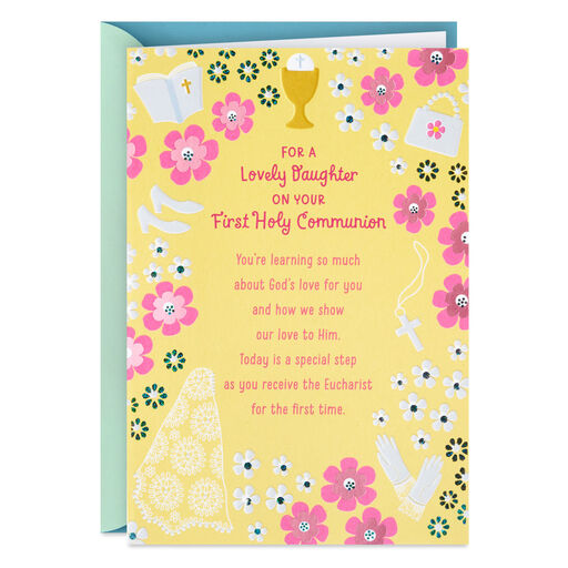 So Happy and Proud Religious First Communion Card for Daughter, 