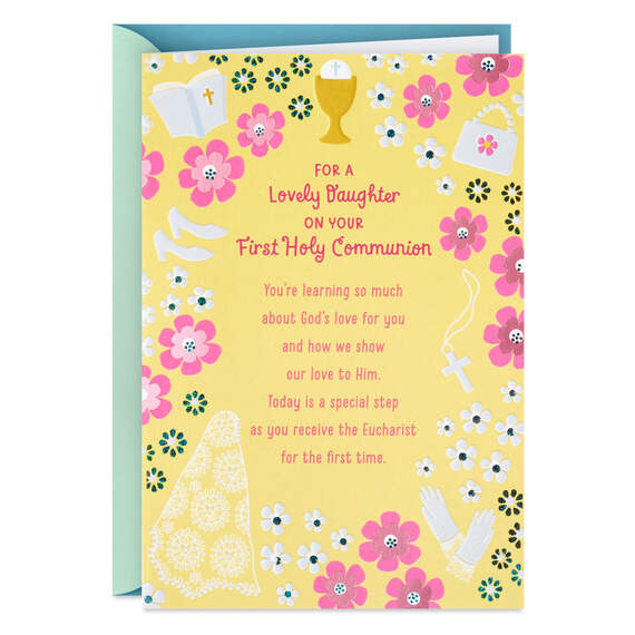 So Happy and Proud Religious First Communion Card for Daughter