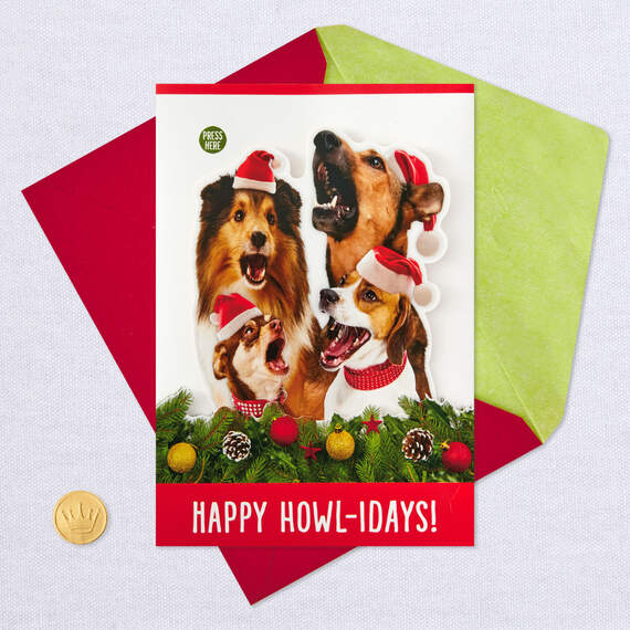 Dog Quartet Christmas Card With Sound and Motion, , large image number 5