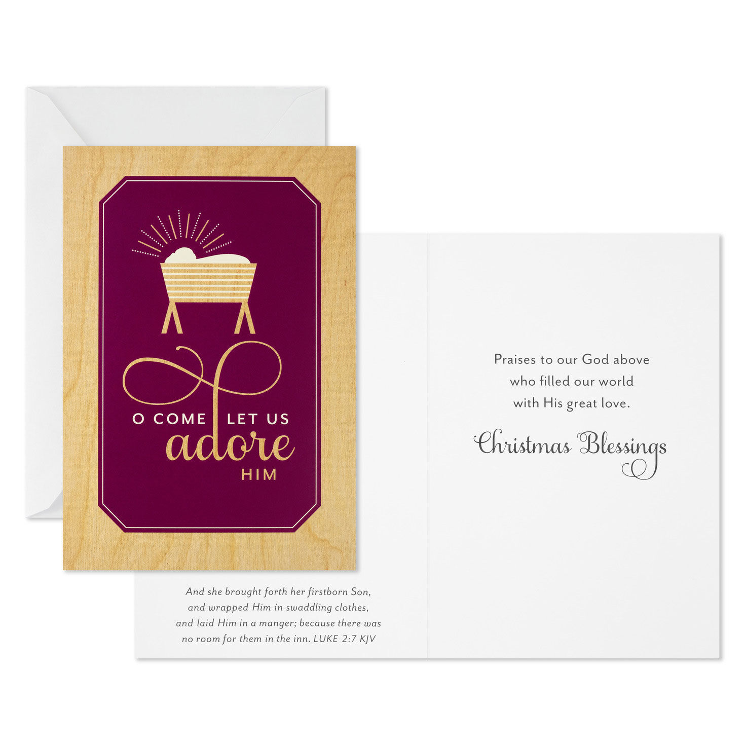 Manger DaySpring Religious Christmas Cards Card Front with Sentiment image number 3