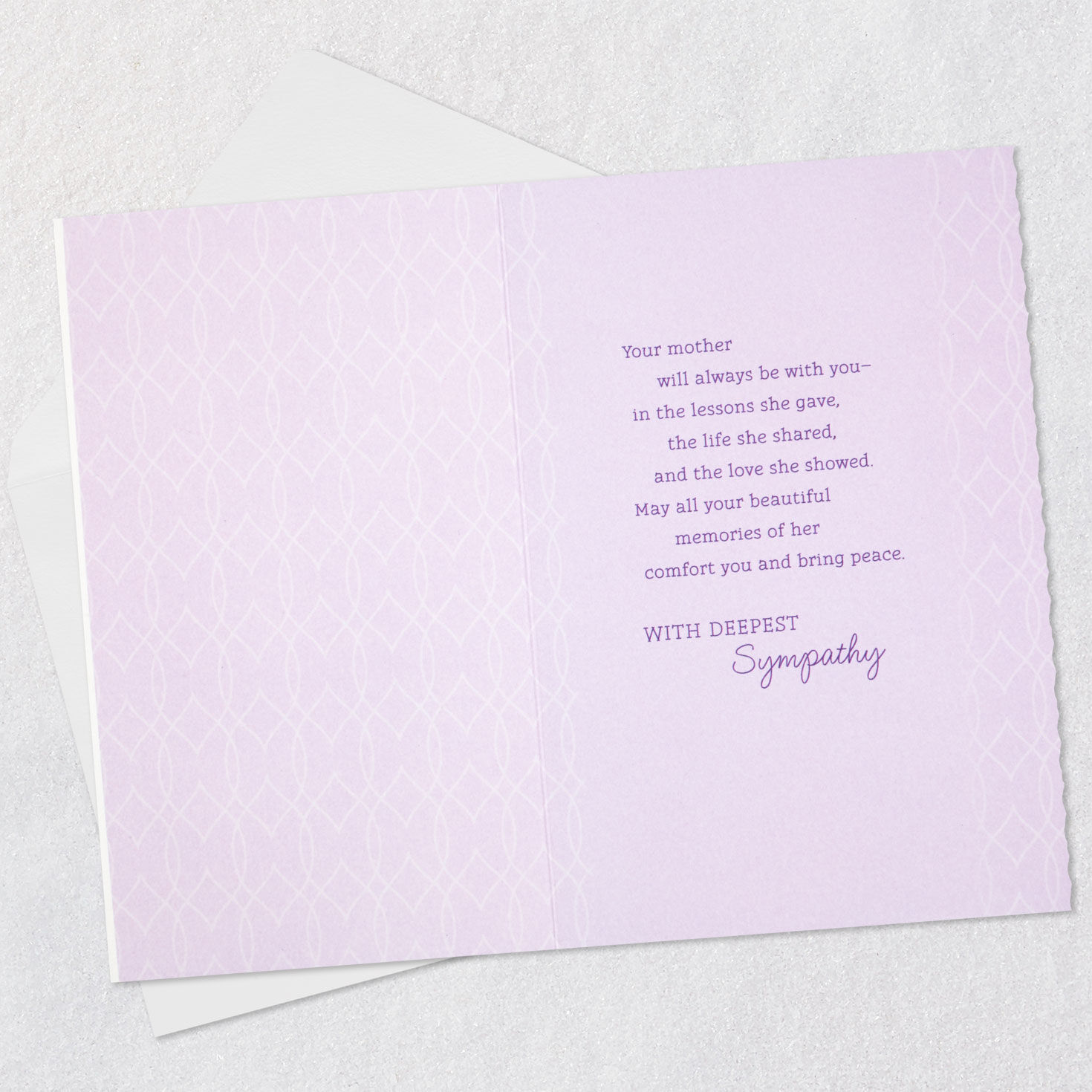 Marjolein Bastin Comfort and Peace Sympathy Card for Loss of Mother ...