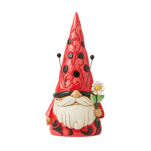 Jim Shore Ladybug Gnome Figurine, 6.5", 