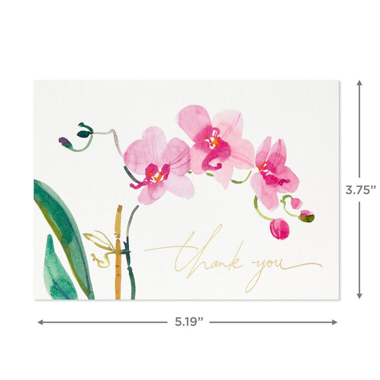 Pink Orchids Boxed Blank Thank-You Notes, Pack of 20, , large image number 4