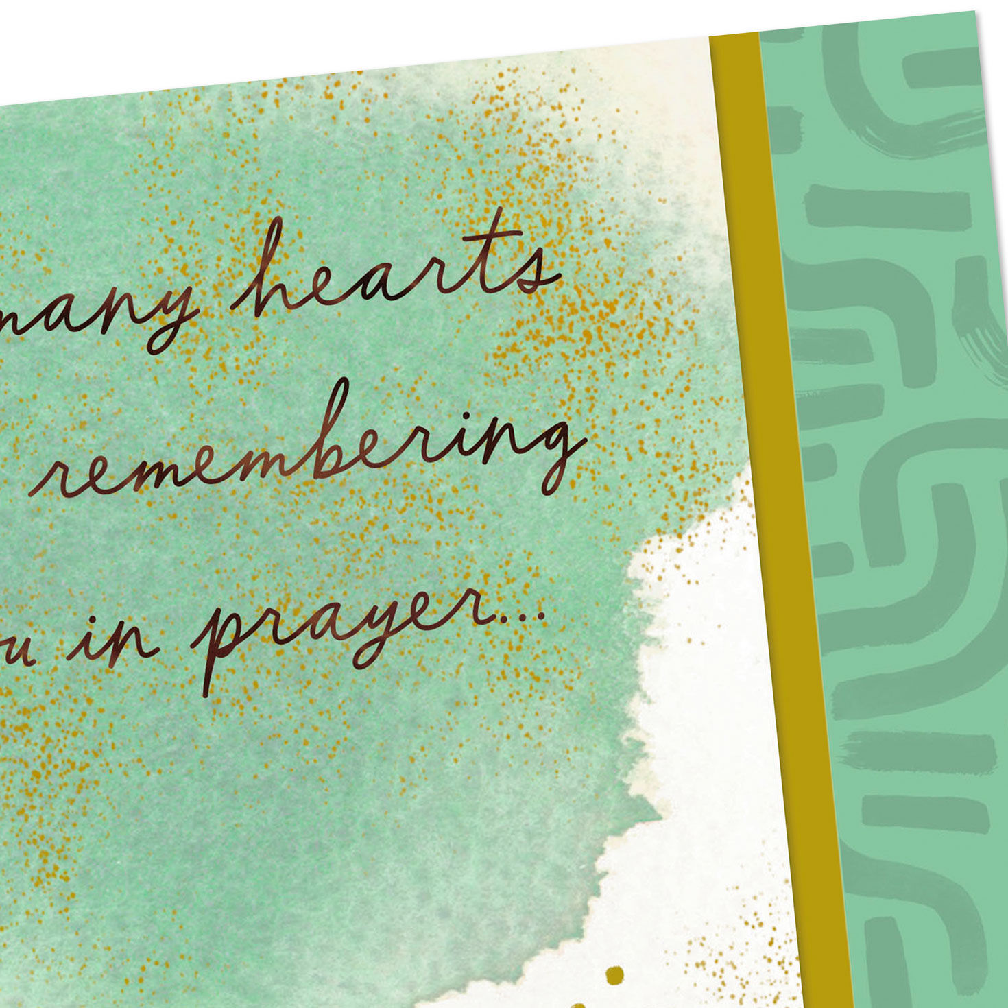 Green and Gold Watercolor Religious Sympathy Card Card Front Detail image number 4