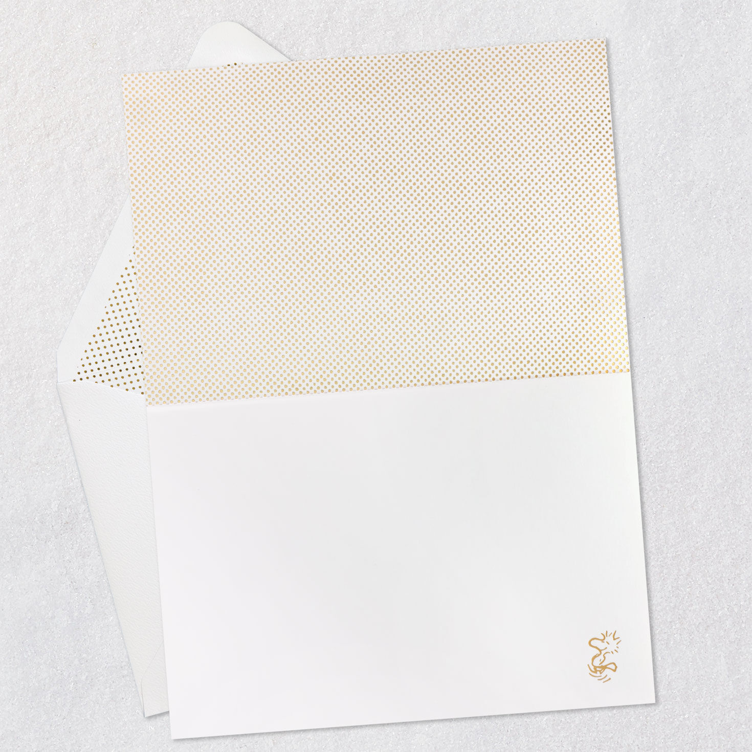 Peanuts Gang Stylized Gold Blank Card Open card with envelope image number 2