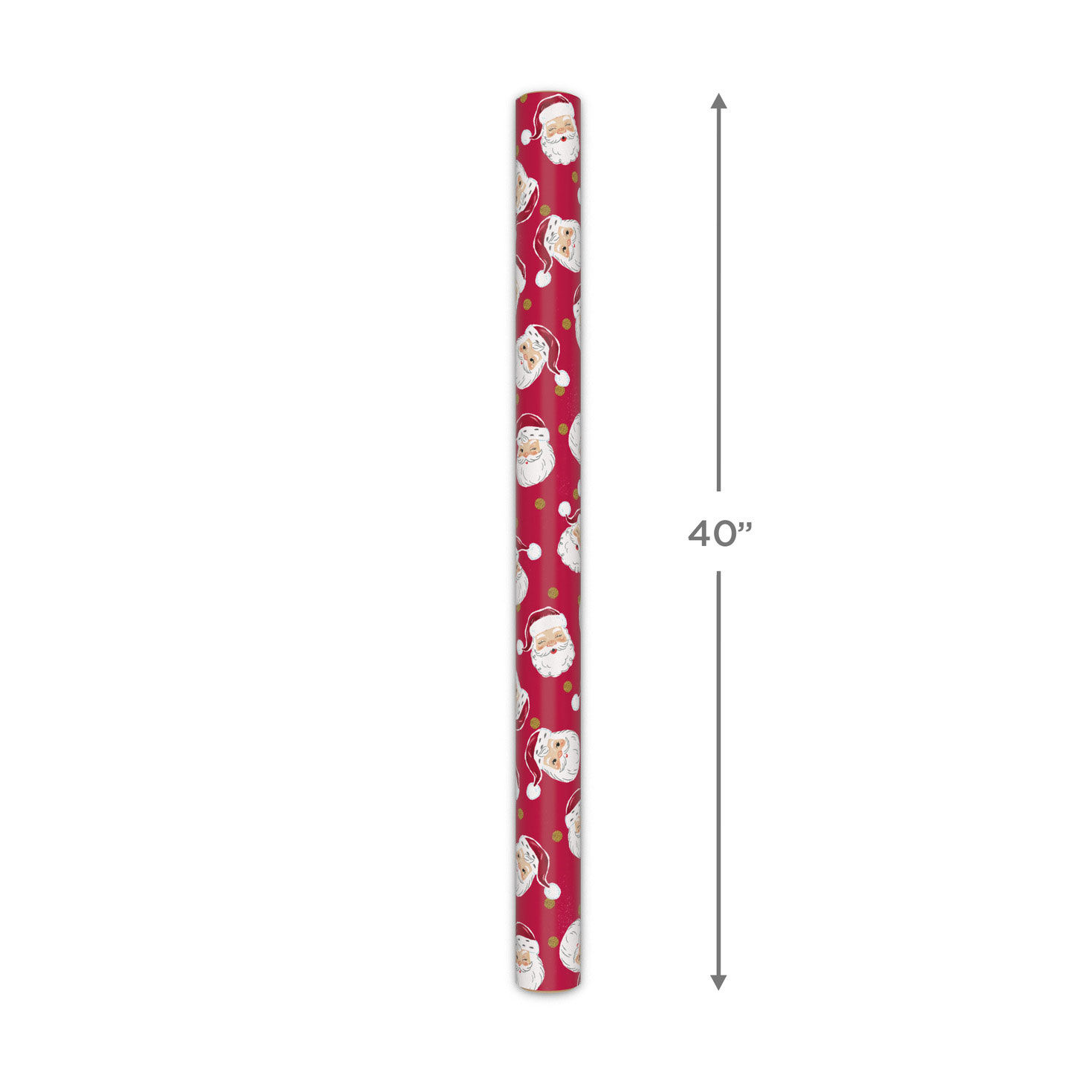 Santa Faces on Red Jumbo Christmas Wrapping Paper Measurement image number 5