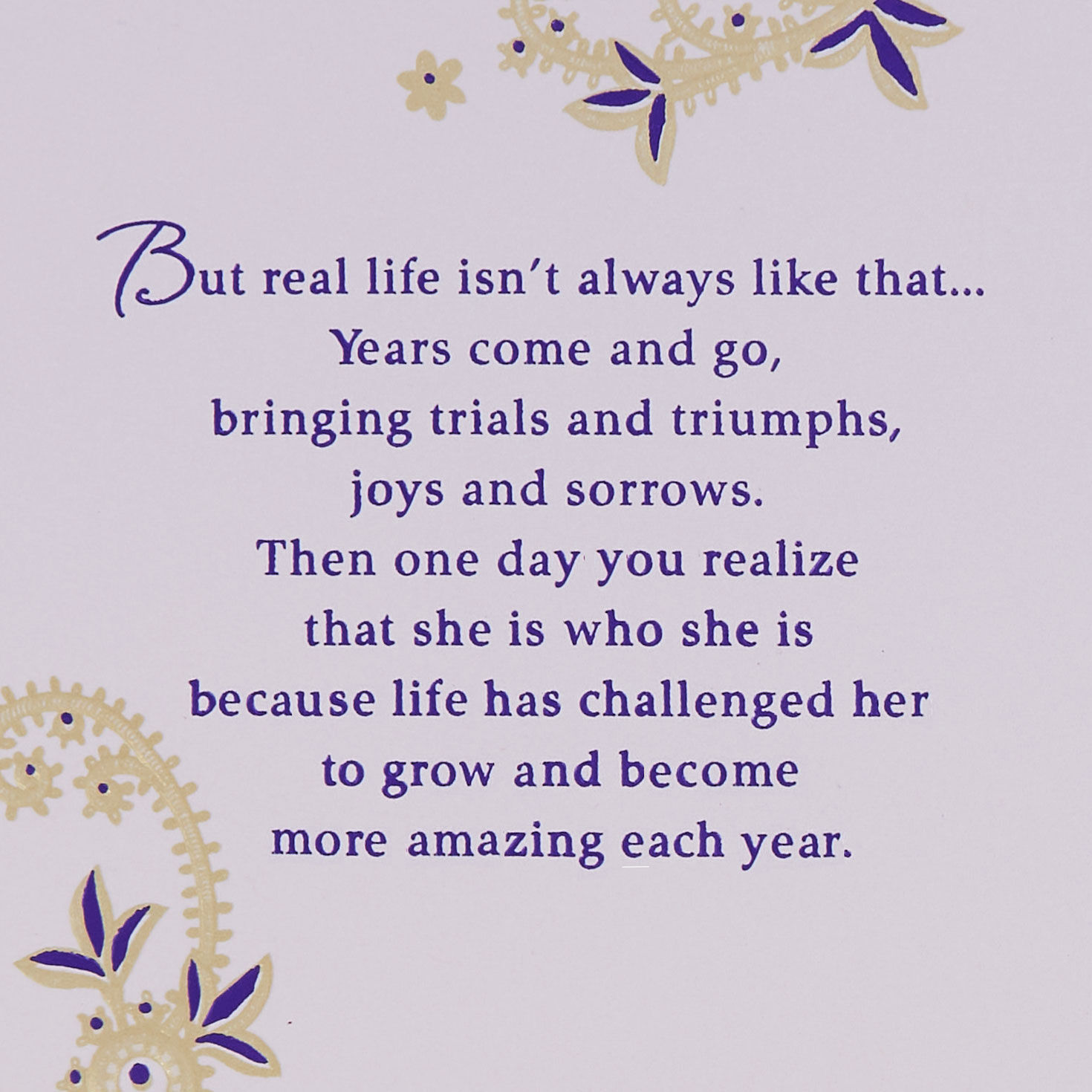 Flowers and Butterfly Birthday Card for Daughter sentiment image number 2