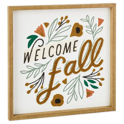 Welcome Fall Wood Framed Sign, 14x14, 