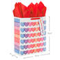 15.5" Pastel Hearts X-Large Valentine's Day Gift Bag With Tissue Paper, , large image number 3
