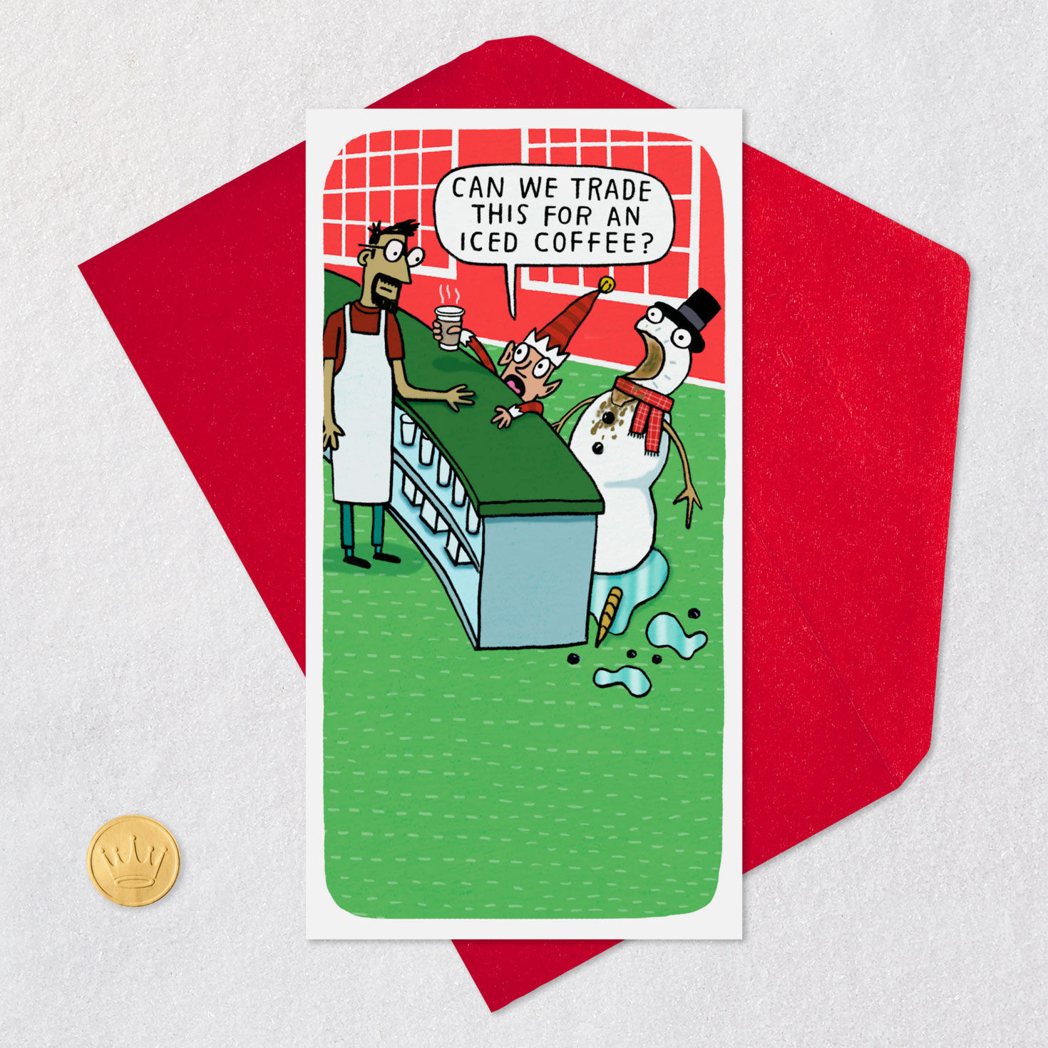 チーズ A Latte Joy Funny Money Holder Christmas Card - Greeting Cards