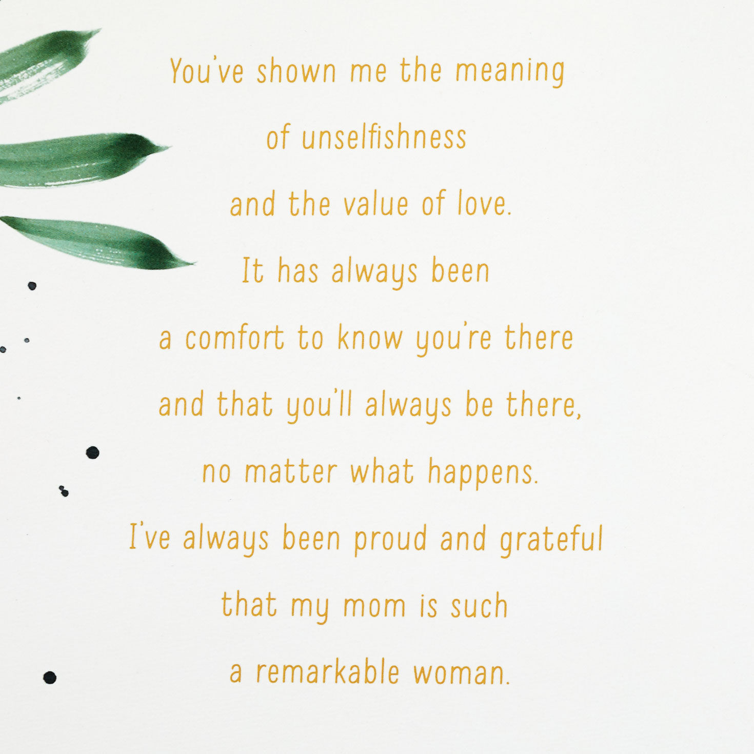 Tropical Leaves Mom Birthday Card Sentiment image number 2