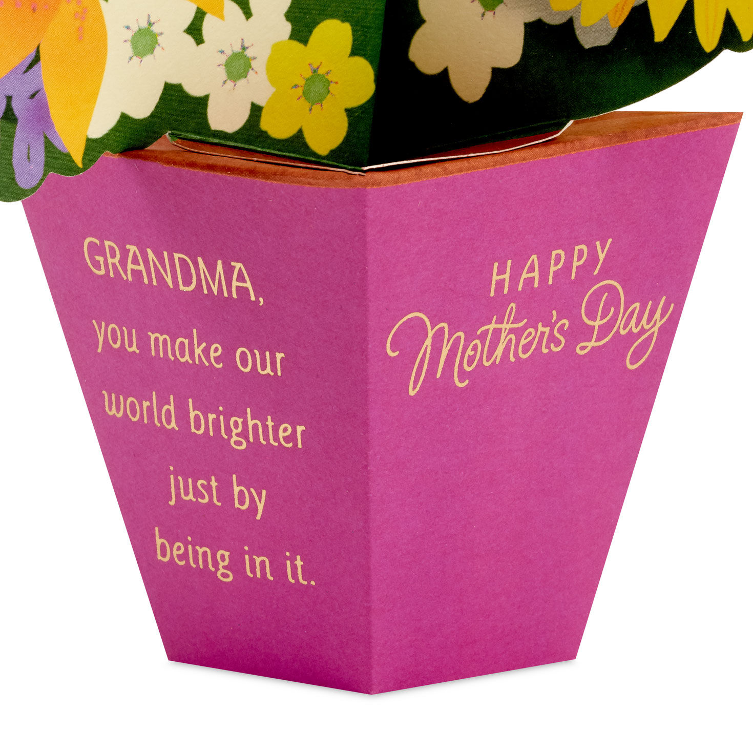 Colorful Flowers Pop-up Mother's Day Card for Grandma Sentiment image number 3