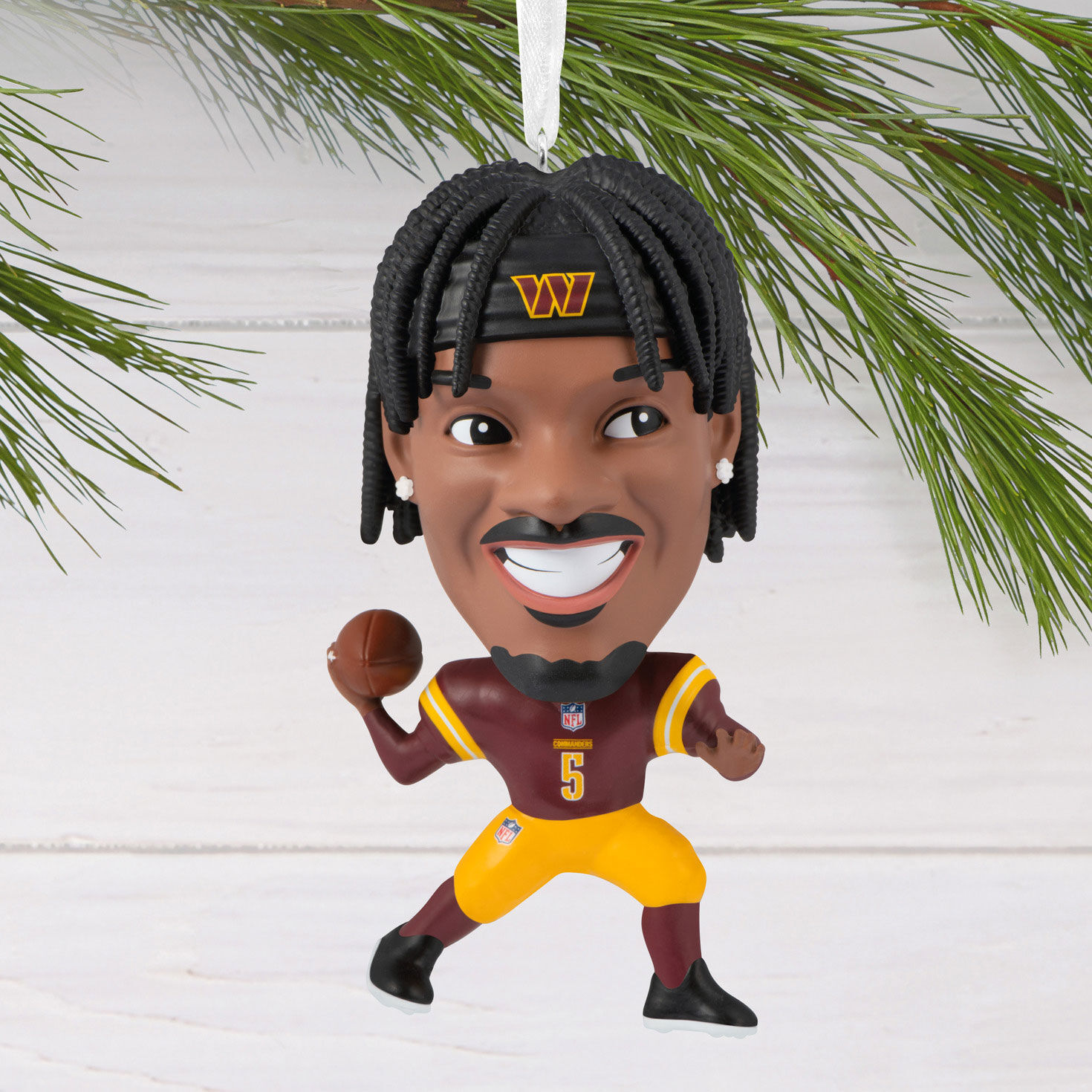 Jayden Daniels Bobblehead Christmas Ornament hanging on tree image number 2