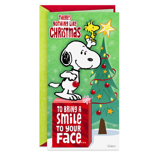 Peanuts® Snoopy Smiles Money Holder Christmas Card, 
