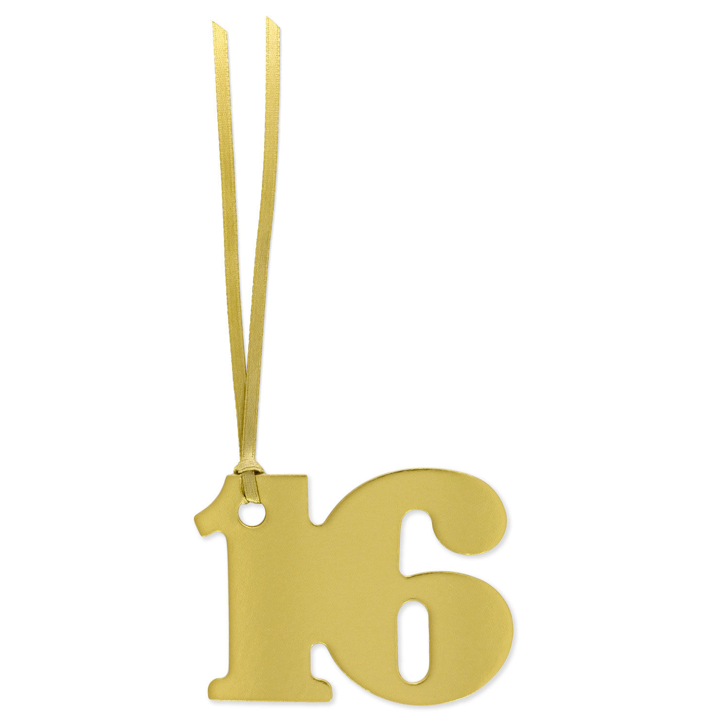 Gold "16" Die-Cut Gift Trim