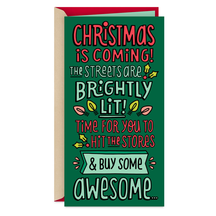 Red and Green Lettering Gift Card Holder Christmas Card Card Front image number 1