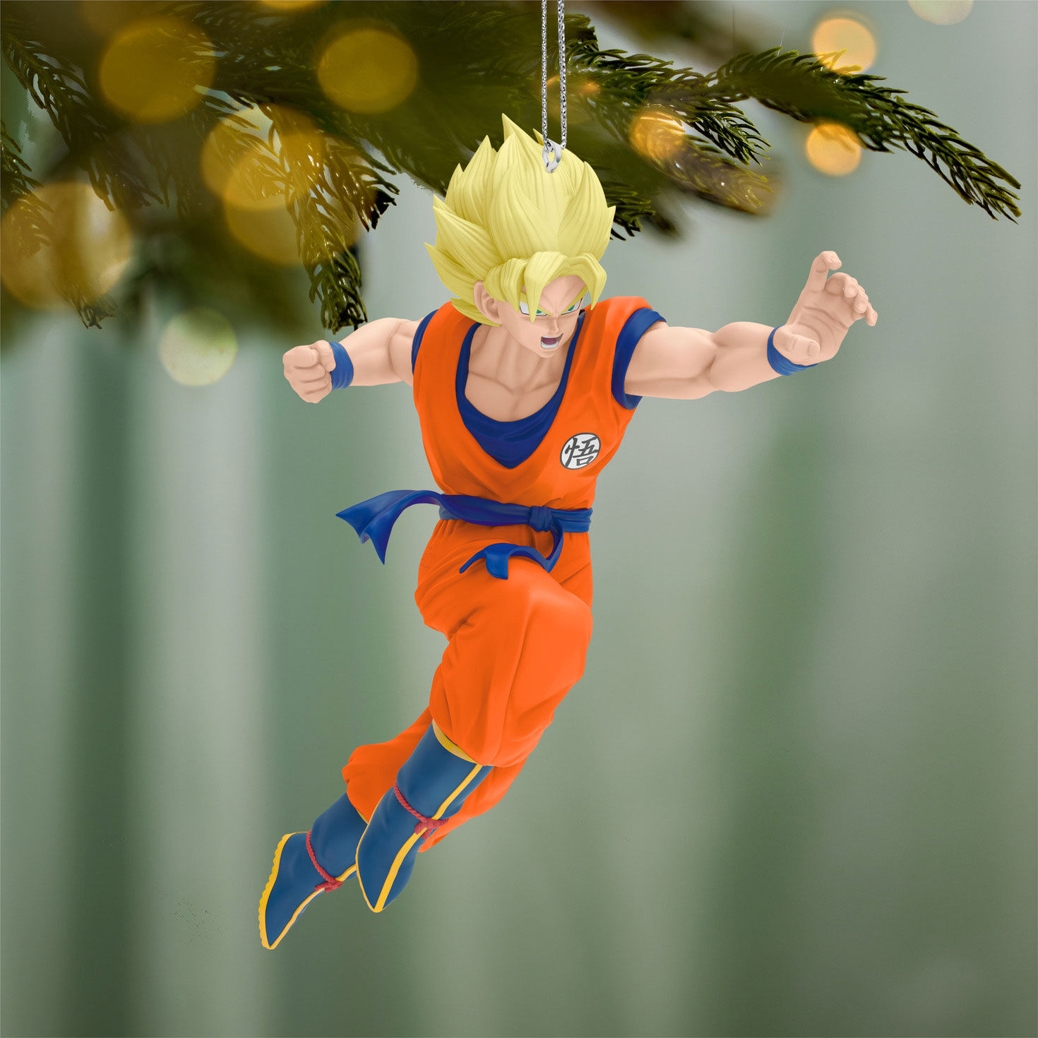 Dragon Ball Z Super Saiyan Keepsake Ornament Hanging on tree image number 2
