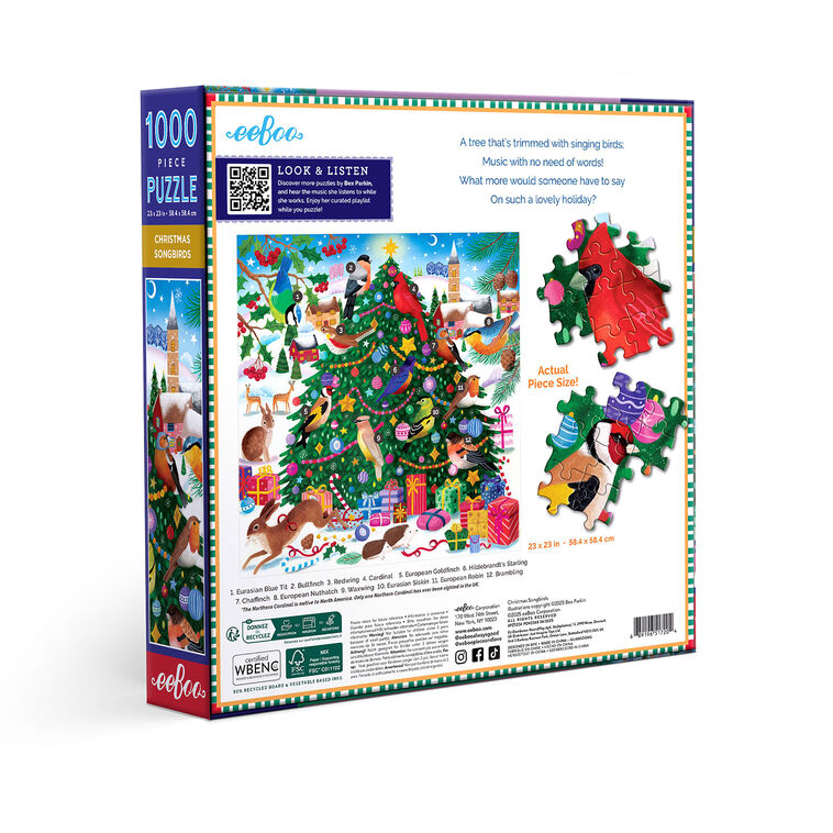 Christmas Tree of Birds 1000Piece Puzzle package back image number 2