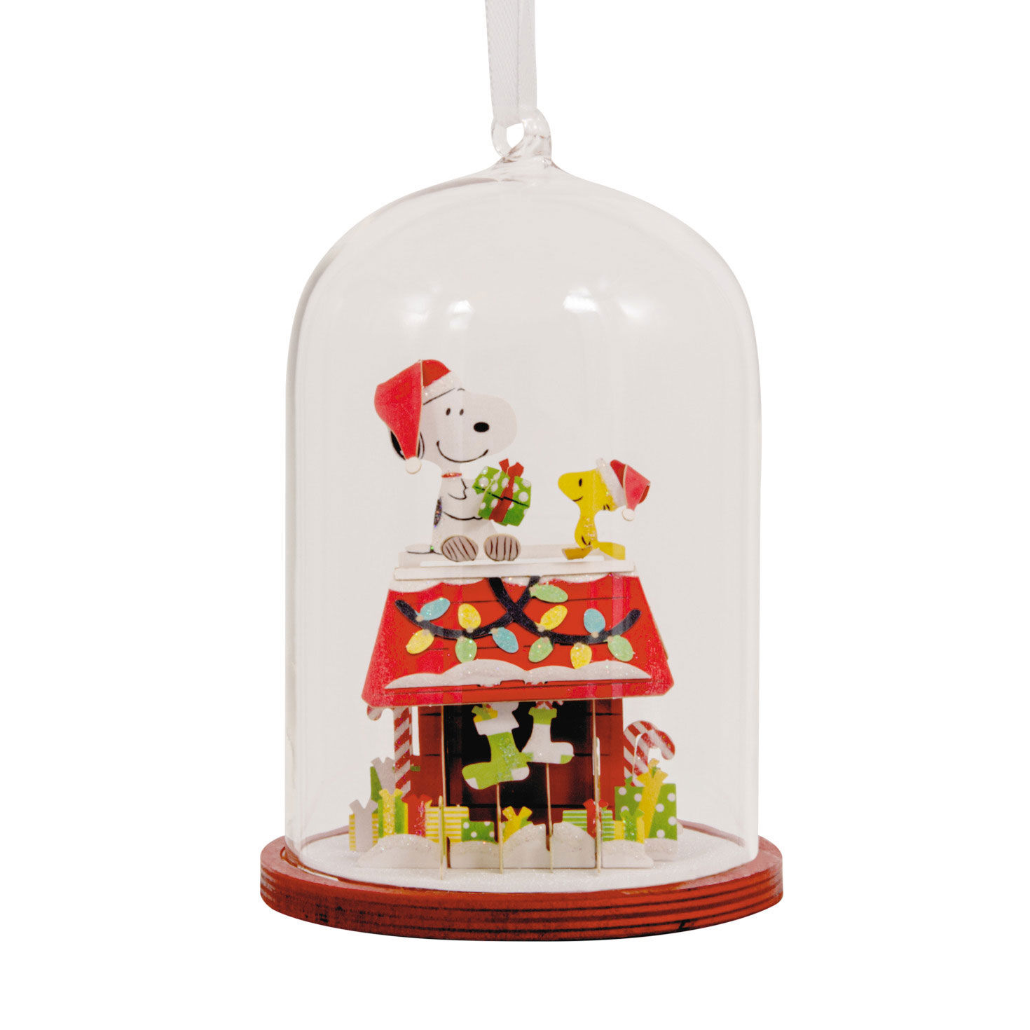 Peanuts® Snoopy's Doghouse Cloche Glass and Paper Hallmark Ornament