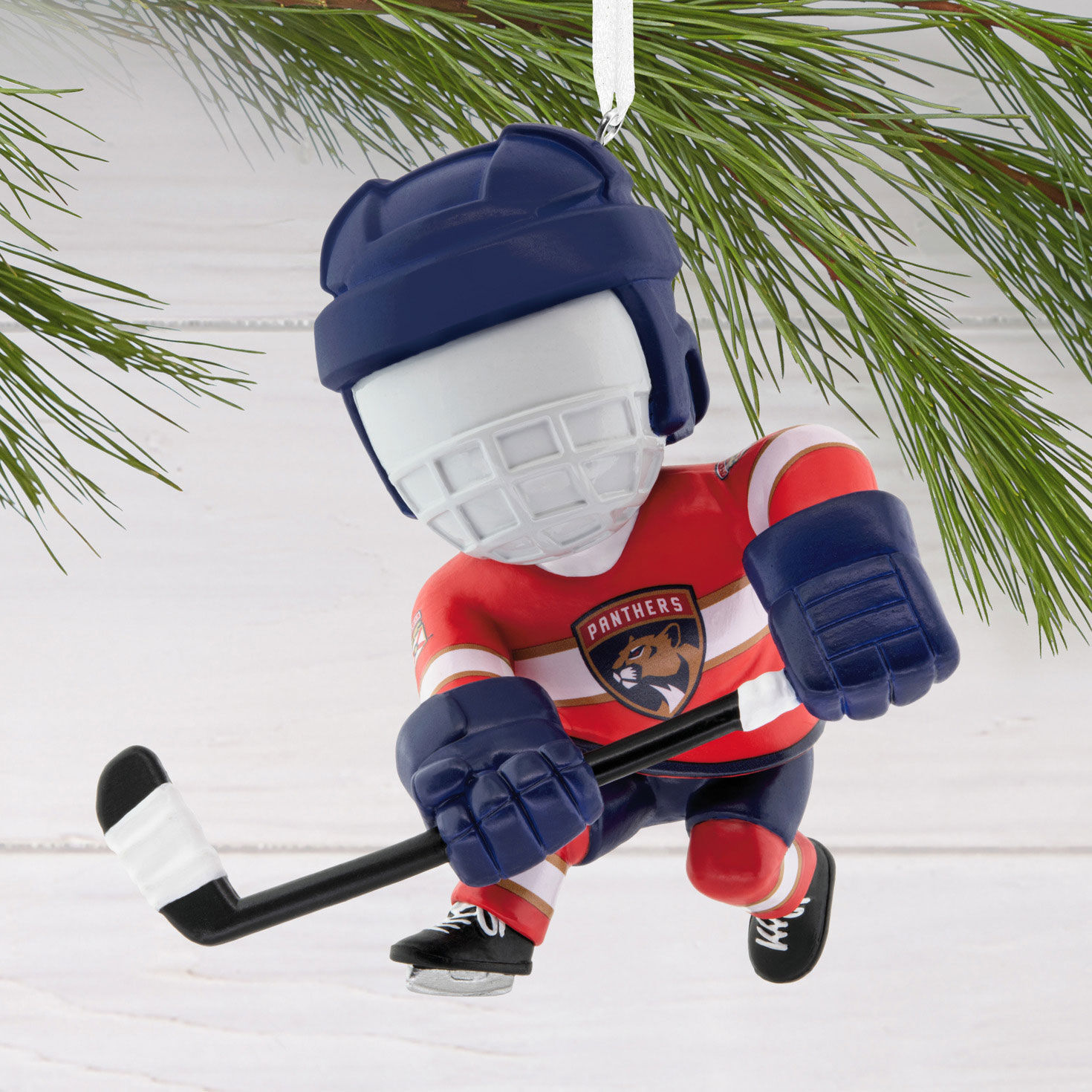 Florida Panthers Hockey Player Christmas Ornament hanging on tree image number 2