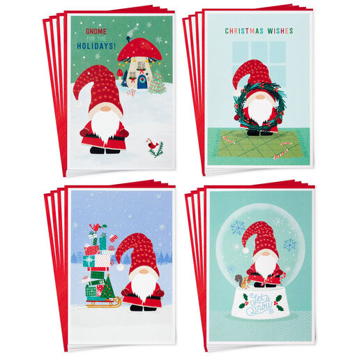 Gnome Holiday Fun Boxed Christmas Cards Assortment, Pack of 16, 
