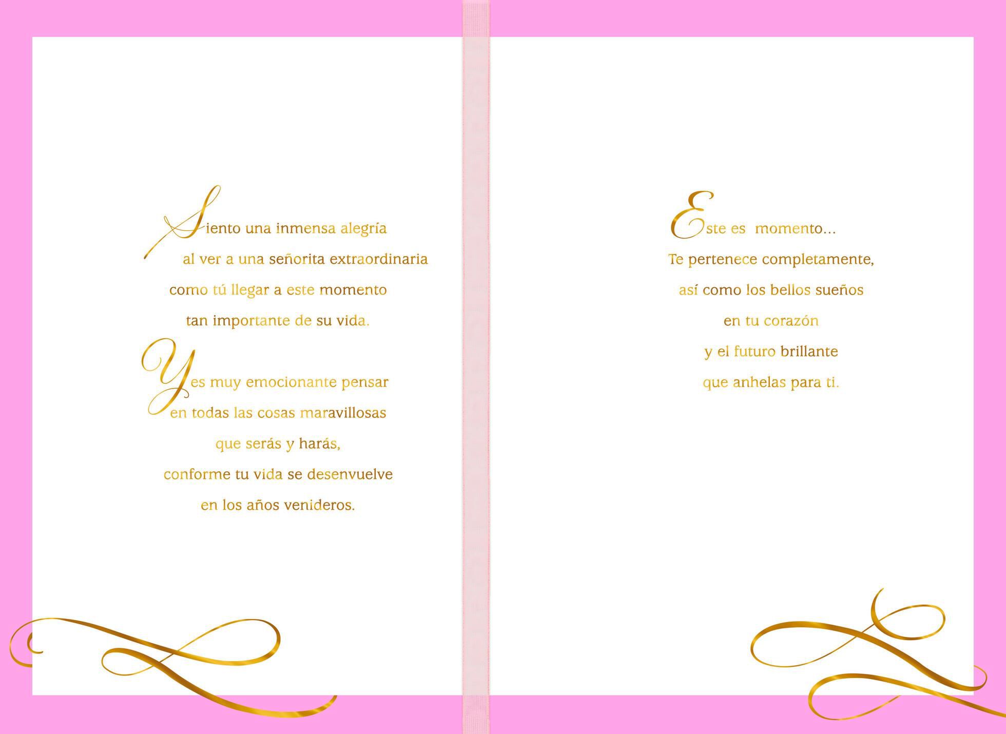 Butterfly Cake Spanish-Language Quinceañera Card