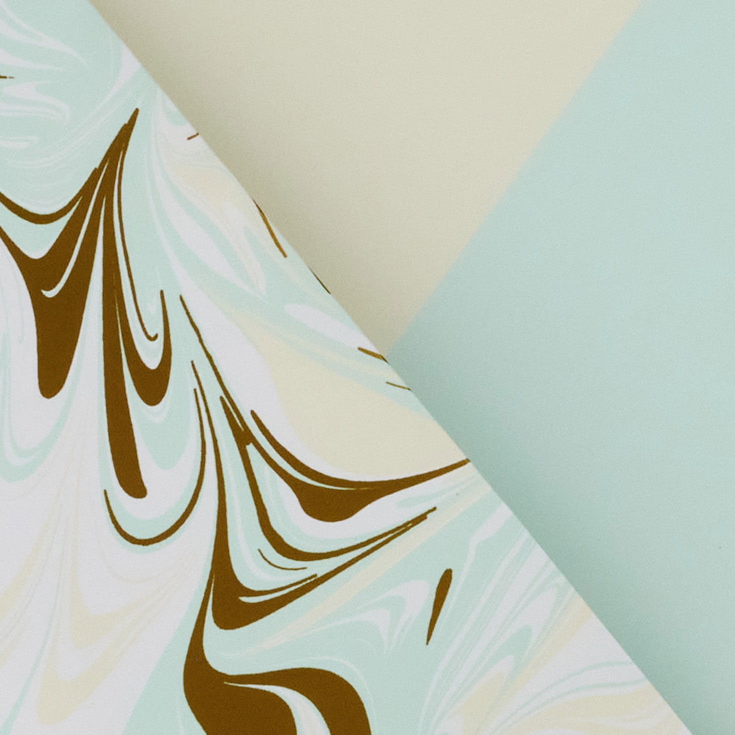 Triangles in Green, Tan and Marbled Large Gift Bag Base/Side Detail image number 5