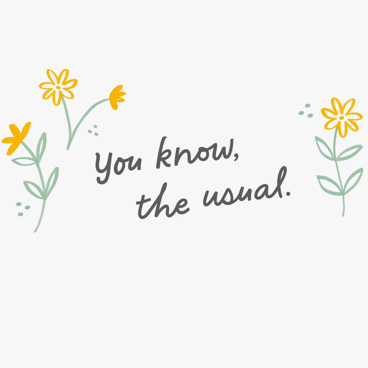 Flowers on Green Thinking of You Card Sentiment image number 2